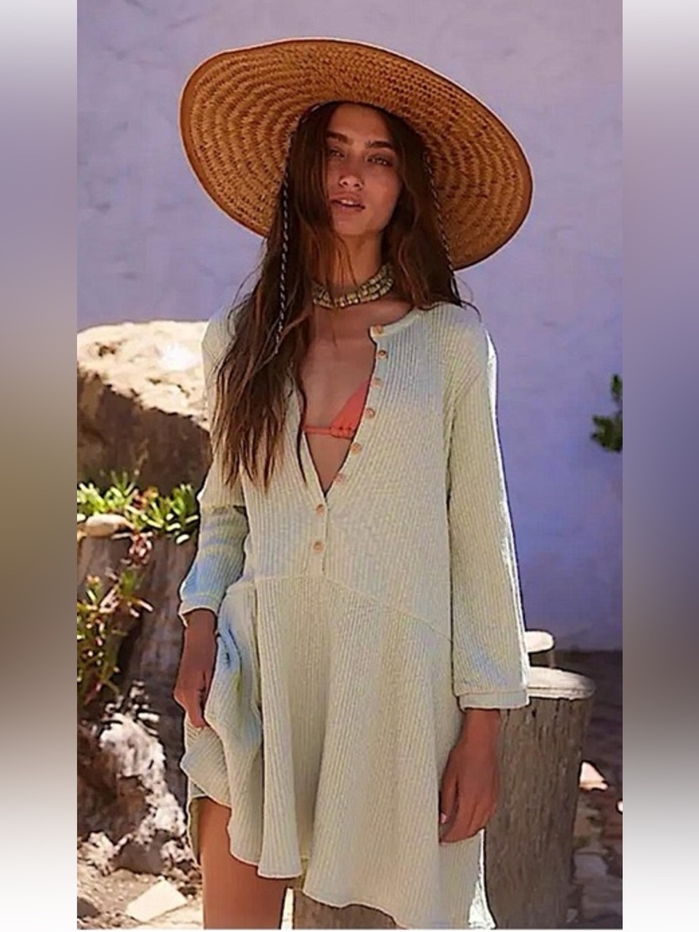 3651 Free People Blossom Button-Up T-Shirt Dress Size XS